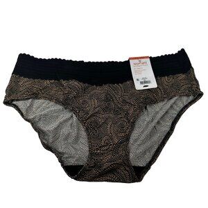 Warner's Women's Size 10 3XL Panty Brief Hipster Lace Waistbandl Black Brown New